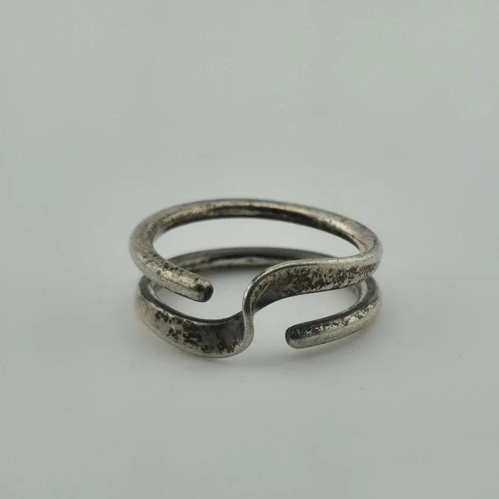 Ring Sterling Silver MCM MODERN contemporary Artisan Organic Minimalist Size 6.5 - Picture 7 of 11